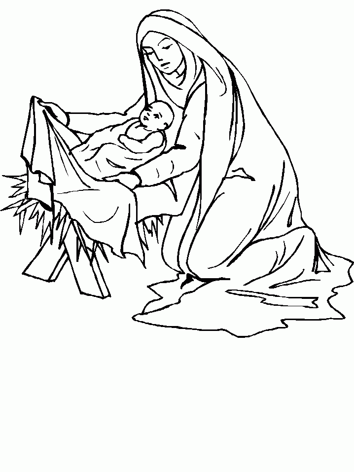 Maryja i Jezus kolorowanka do druku